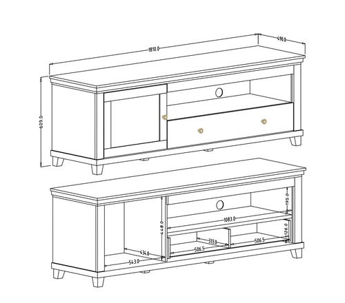 Evora Wooden 1 Door 1 Drawer TV Stand in Abisko Oak and Oak Lefkas - 181cm