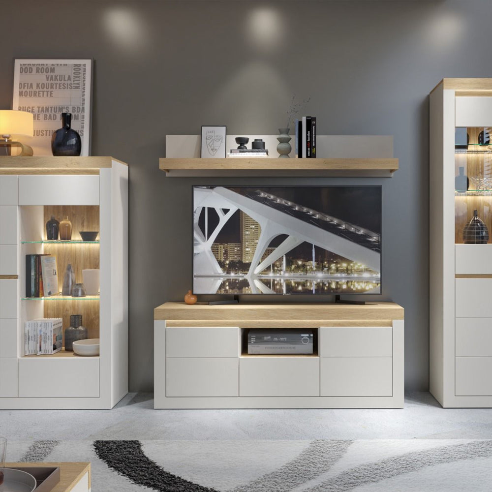 Naxxar Wooden TV Stand 2 Doors 1 Drawer in Cashmere
