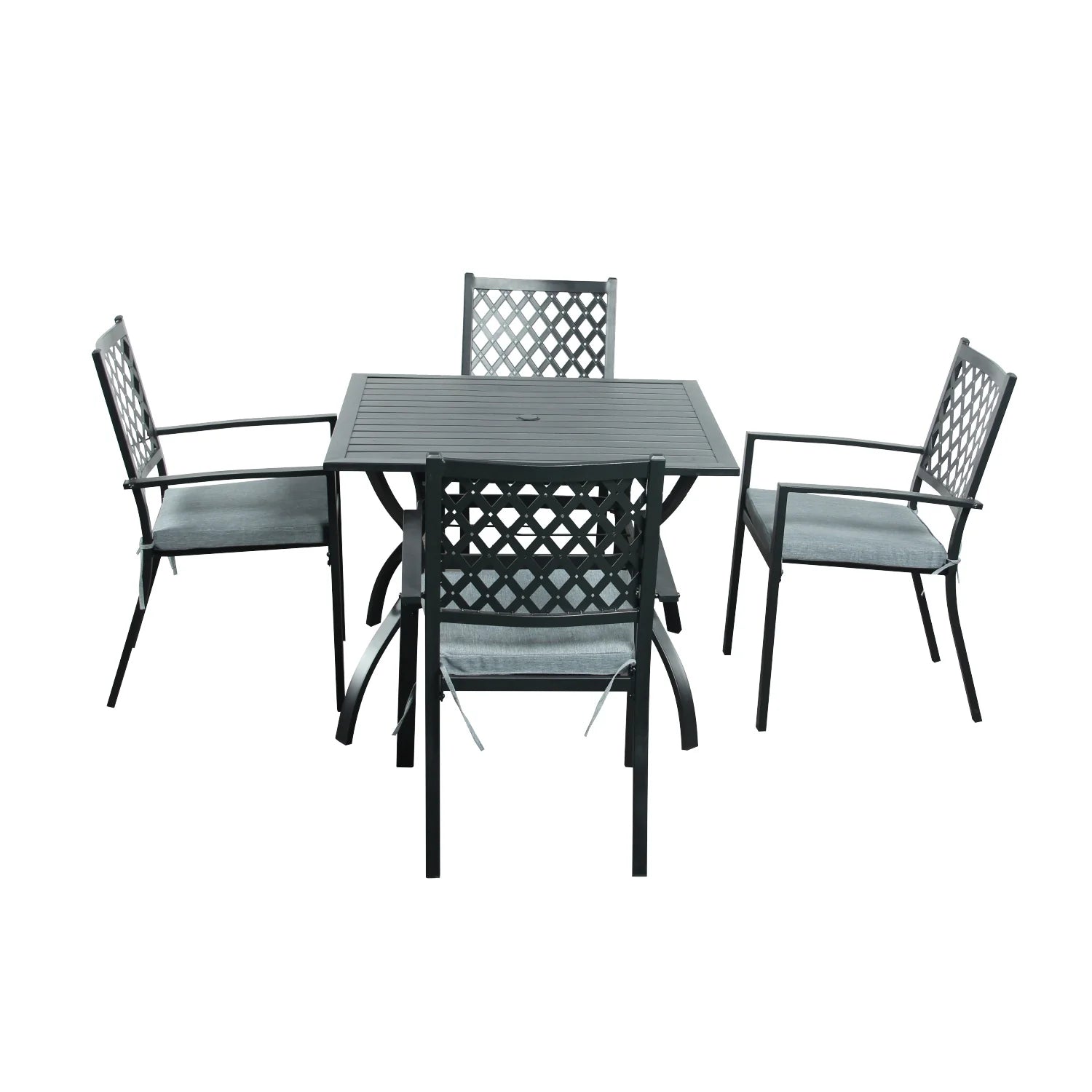 Adlington Diamond 4 Seater Dining Set with Grey Cushions