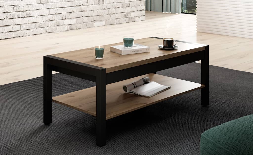 Aktiv 99 Coffee Table in Oak Taurus and Black Matt - 120cm