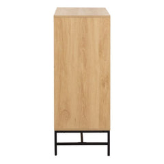 Albany Chest of 4 Drawers in Oak with Black Legs – Powder Coated Steel Base - UK