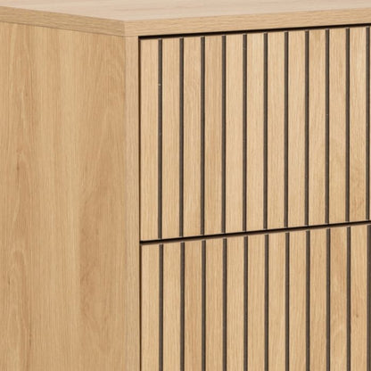 Albany Chest of 4 Drawers in Oak with Black Legs – Powder Coated Steel Base - UK