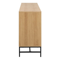 Albany Chest of 6 Drawers in Oak with Black Legs – Powder Coated Steel Base - UK