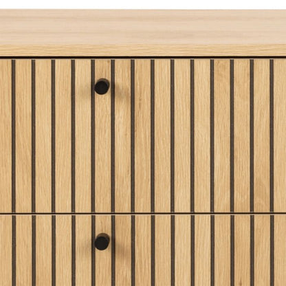 Albany Chest of 6 Drawers in Oak with Black Legs – Powder Coated Steel Base - UK