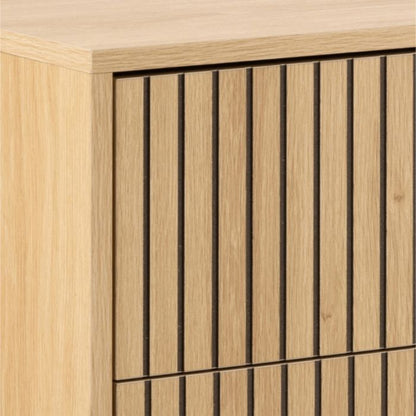 Albany Chest of 6 Drawers in Oak with Black Legs – Powder Coated Steel Base - UK