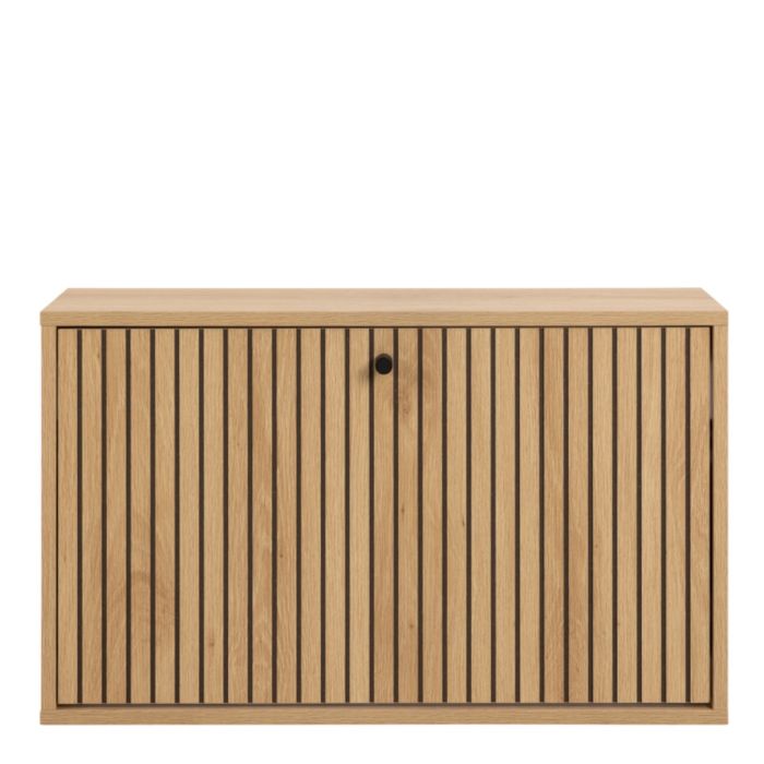 Albany Oak Shoe Cabinet – 1 Flip-Down Door | Stylish Shoe Storage Unit UK