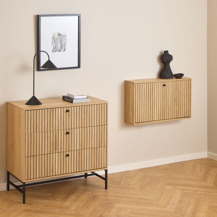 Albany Oak Shoe Cabinet – 1 Flip-Down Door | Stylish Shoe Storage Unit UK