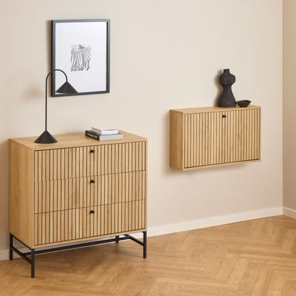 Albany Oak Shoe Cabinet – 1 Flip-Down Door | Stylish Shoe Storage Unit UK