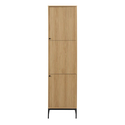 Albany Wooden 2 Doors Wardrobe in Oak with Black Legs – Powder Coated Steel Base - UK