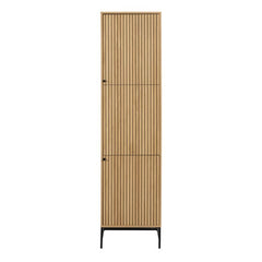 Albany Wooden 2 Doors Wardrobe in Oak with Black Legs – Powder Coated Steel Base - UK