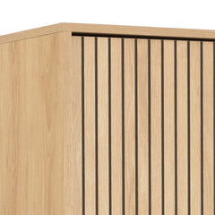 Albany Wooden 2 Doors Wardrobe in Oak with Black Legs – Powder Coated Steel Base - UK