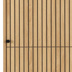 Albany Wooden 2 Doors Wardrobe in Oak with Black Legs – Powder Coated Steel Base - UK