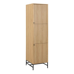 Albany Wooden 2 Doors Wardrobe in Oak with Black Legs – Powder Coated Steel Base - UK
