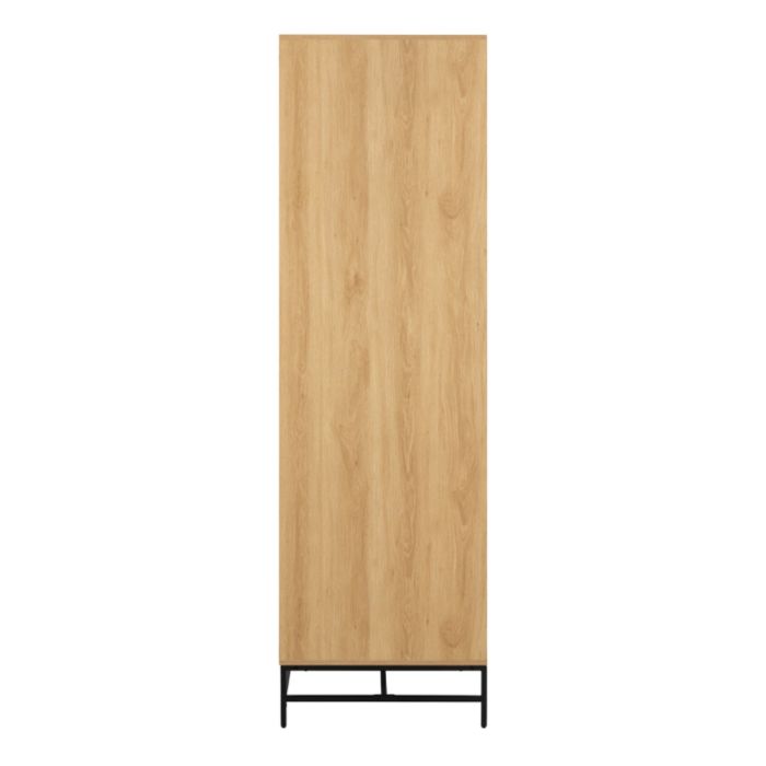 Albany Wooden 4 Doors Wardrobe in Oak with Black Legs – Powder Coated Steel Base - UK