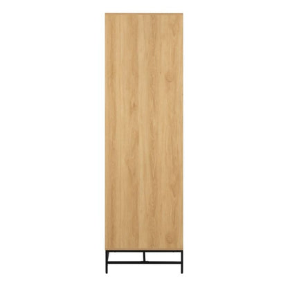 Albany Wooden 4 Doors Wardrobe in Oak with Black Legs – Powder Coated Steel Base - UK