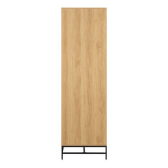 Albany Wooden 4 Doors Wardrobe in Oak with Black Legs – Powder Coated Steel Base - UK
