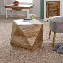 Alfie Bedside Table Solid Mango Wood - Furniture One Shop