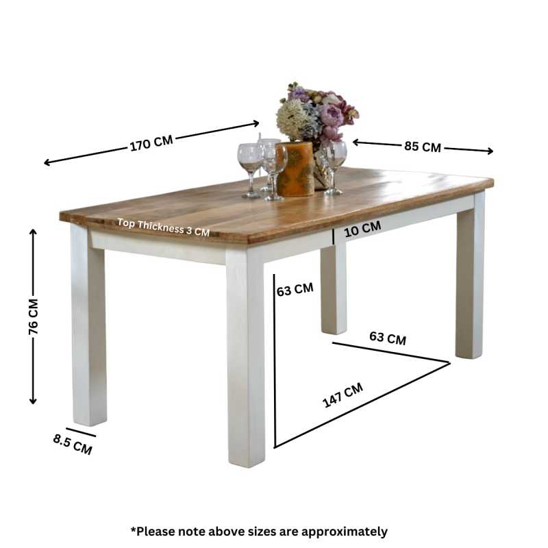 Alfie Dining Table 170Cm Solid Mango Wood