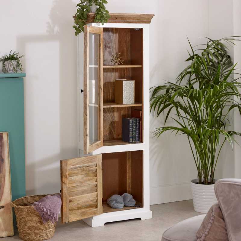 Alfie Wood Bookcase/Display Cabinet - 3 Shelves & 1 Doors