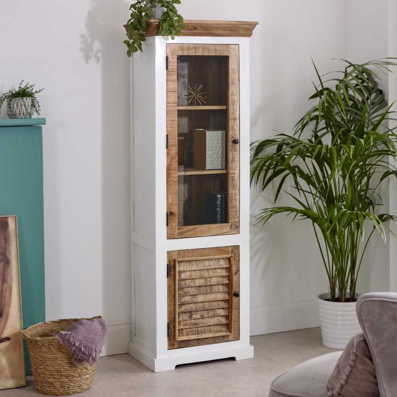 Alfie Wood Bookcase/Display Cabinet - 3 Shelves & 1 Doors