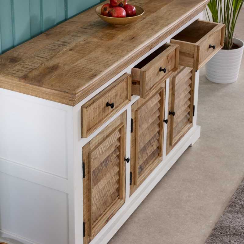 Alfie Wood Sideboard - 3 Drawer & 3 Doors