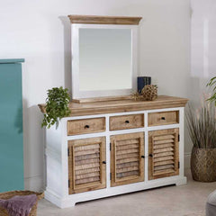 Alfie Wood Sideboard - 3 Drawer & 3 Doors - Furniture One Shop