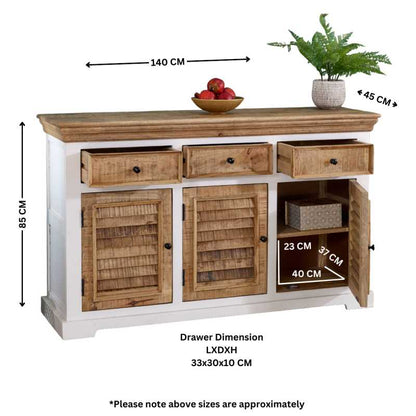 Alfie Wood Sideboard - 3 Drawer & 3 Doors