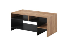 Alva Wooden Coffee Table 120cm in Oak Gold Craft and Black
