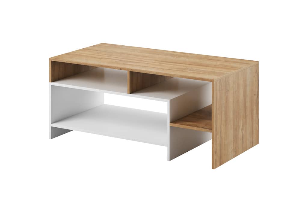 Alva Wooden Coffee Table 120cm in Oak Grandson and White