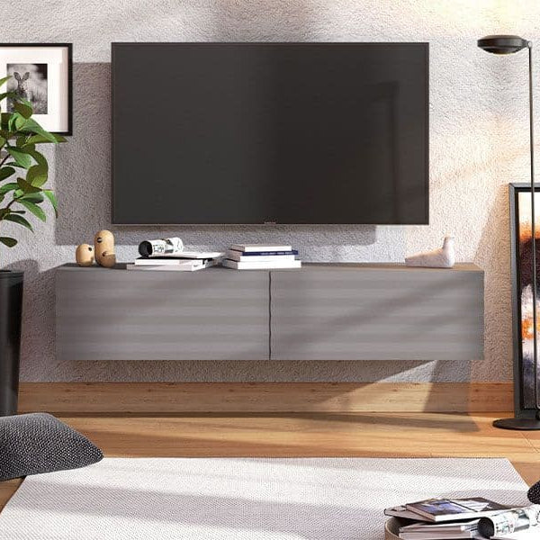 Amarentis Graphite Grey Wall Mounted Floating Wide Large TV Unit