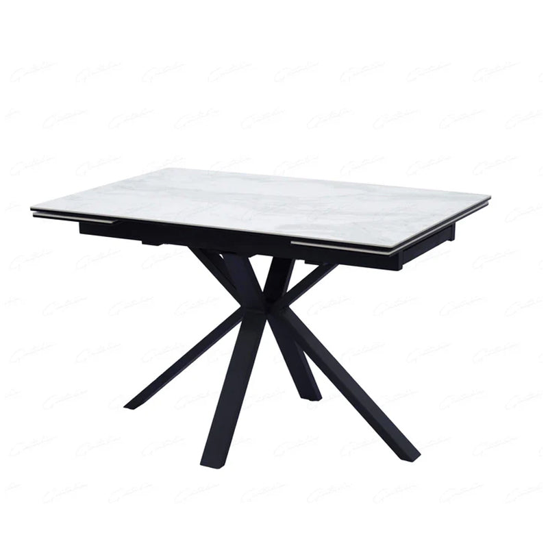 Amari Small White Ceramic 120cm-180cm Extending Dining Table