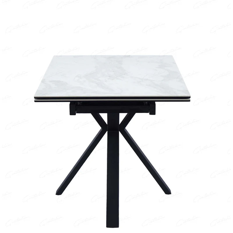 Amari Small White Ceramic 120cm-180cm Extending Dining Table