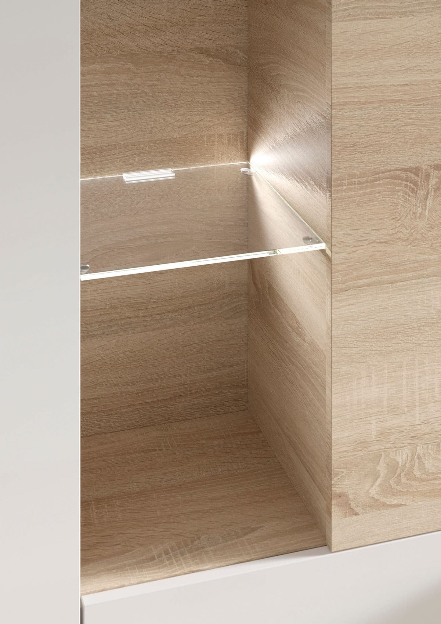 Amora White and Oak Wall Entertainment Unit