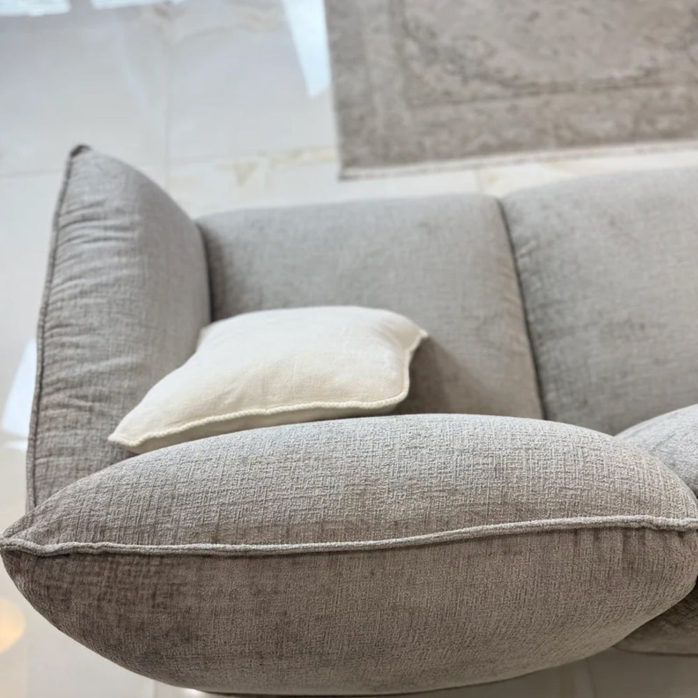 Angelo 3 Seater Fabric Sofa In Beige