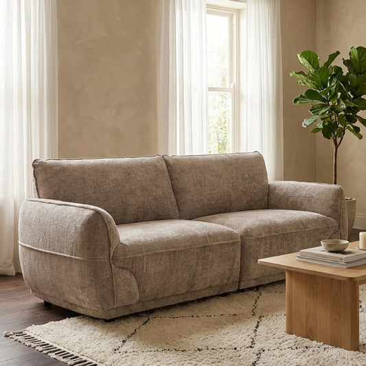 Angelo 3 Seater Fabric Sofa In Beige - Furniture One Shop