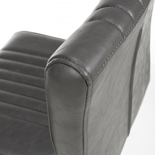 Archer Cantilever Grey Leather Effect Bar Chairs in Pair