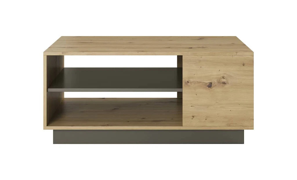 Arco Wooden Coffee Table in Oak Artisan and Graphite - 100cm