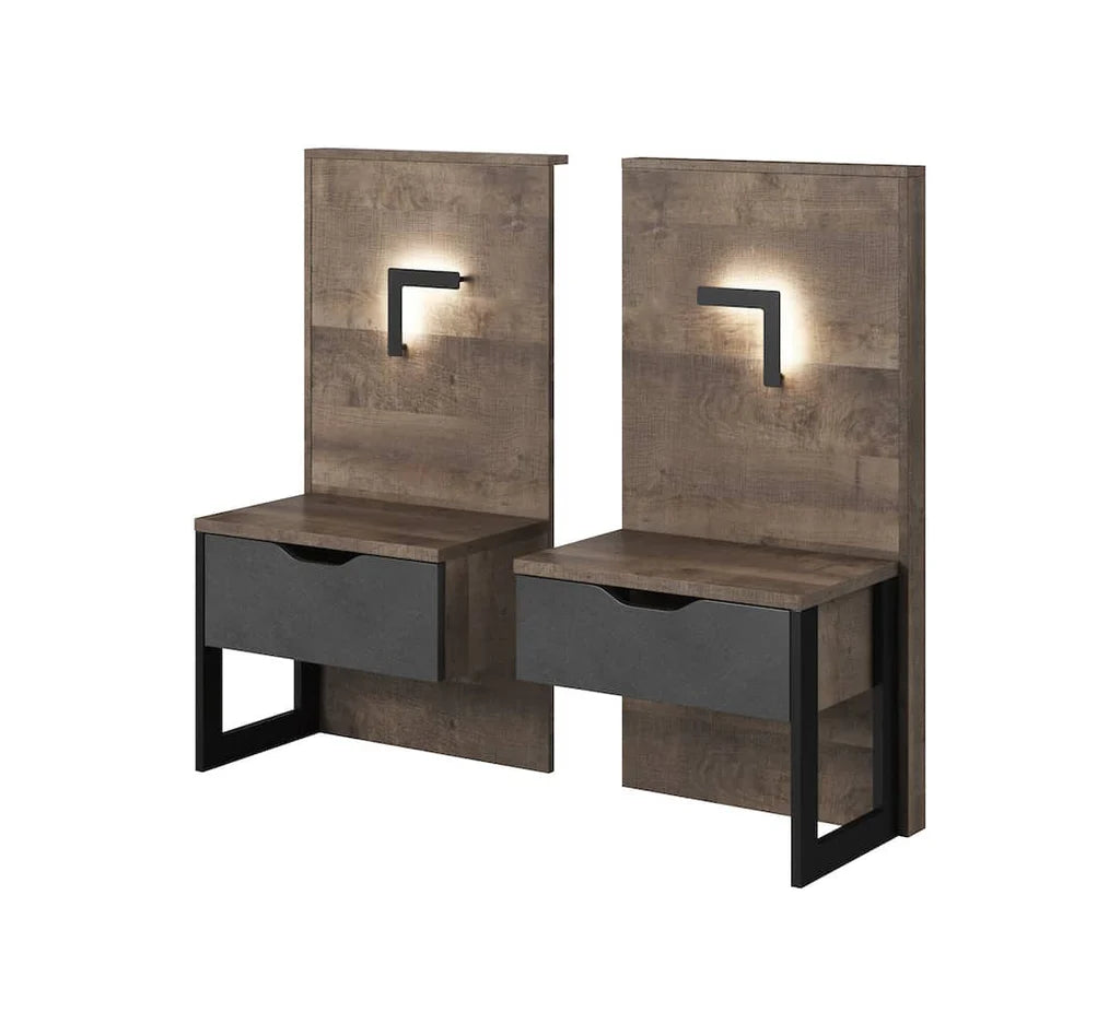 Arden Wooden Bedside Tables in Oak Grande & Matera