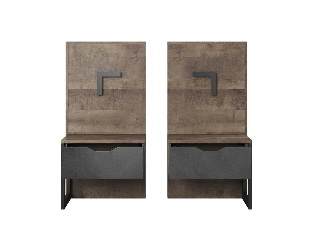 Arden Wooden Bedside Tables in Oak Grande & Matera