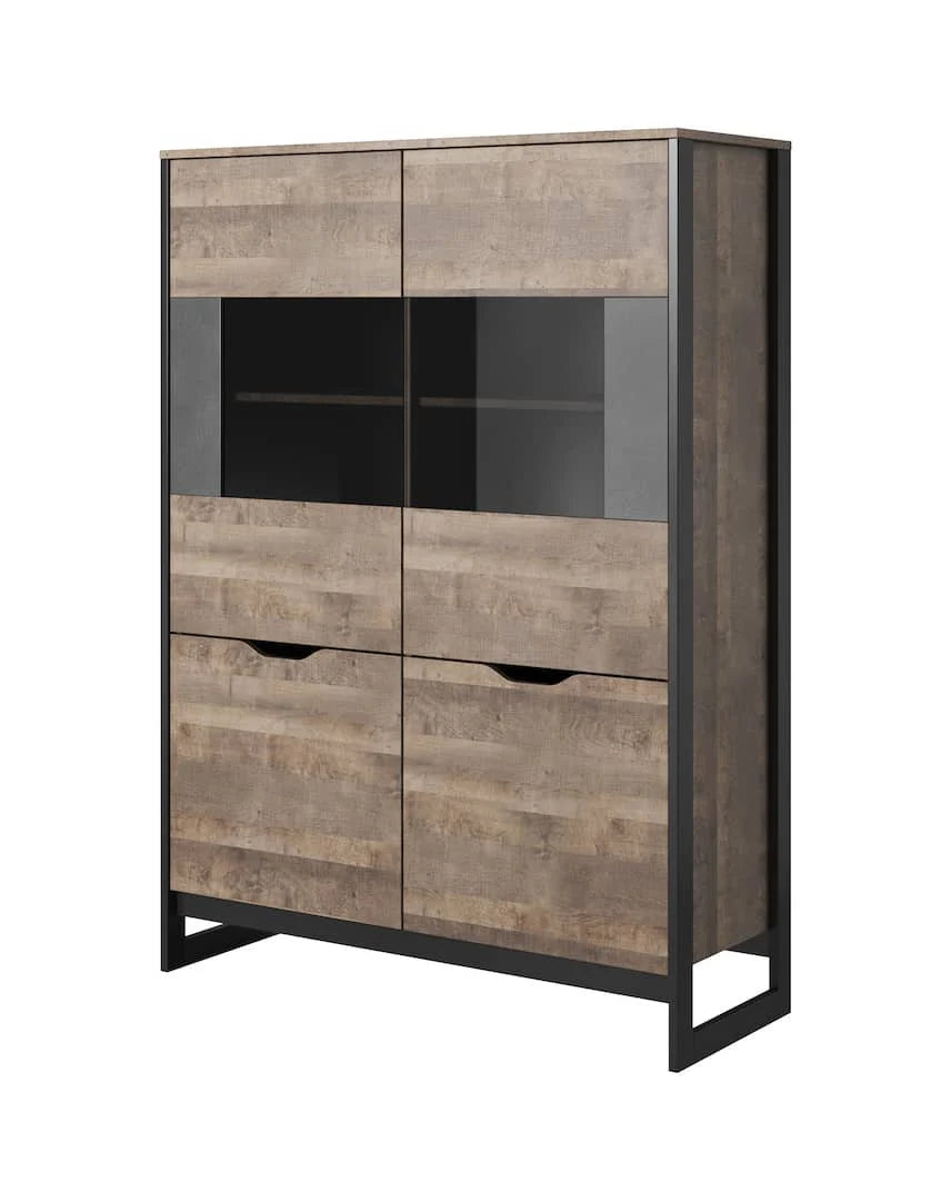 Arden Wooden Display Cabinet in Oak Grande & Matera