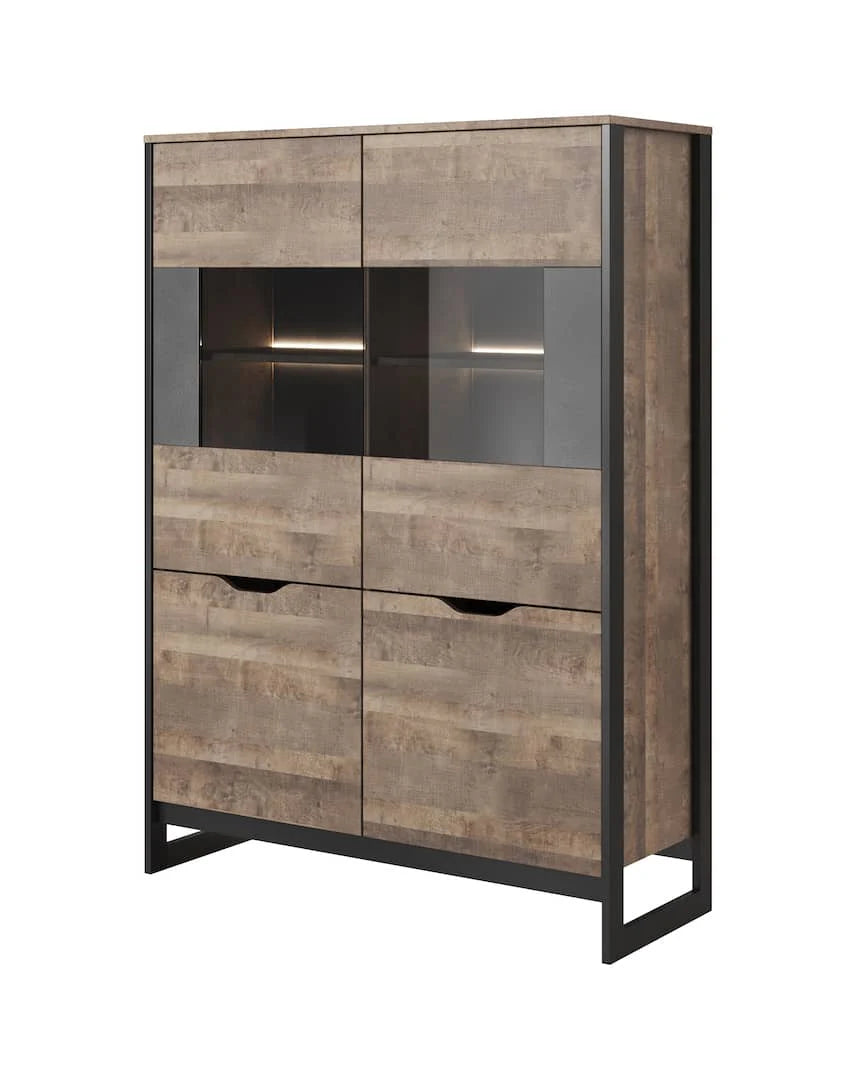 Arden Wooden Display Cabinet in Oak Grande & Matera