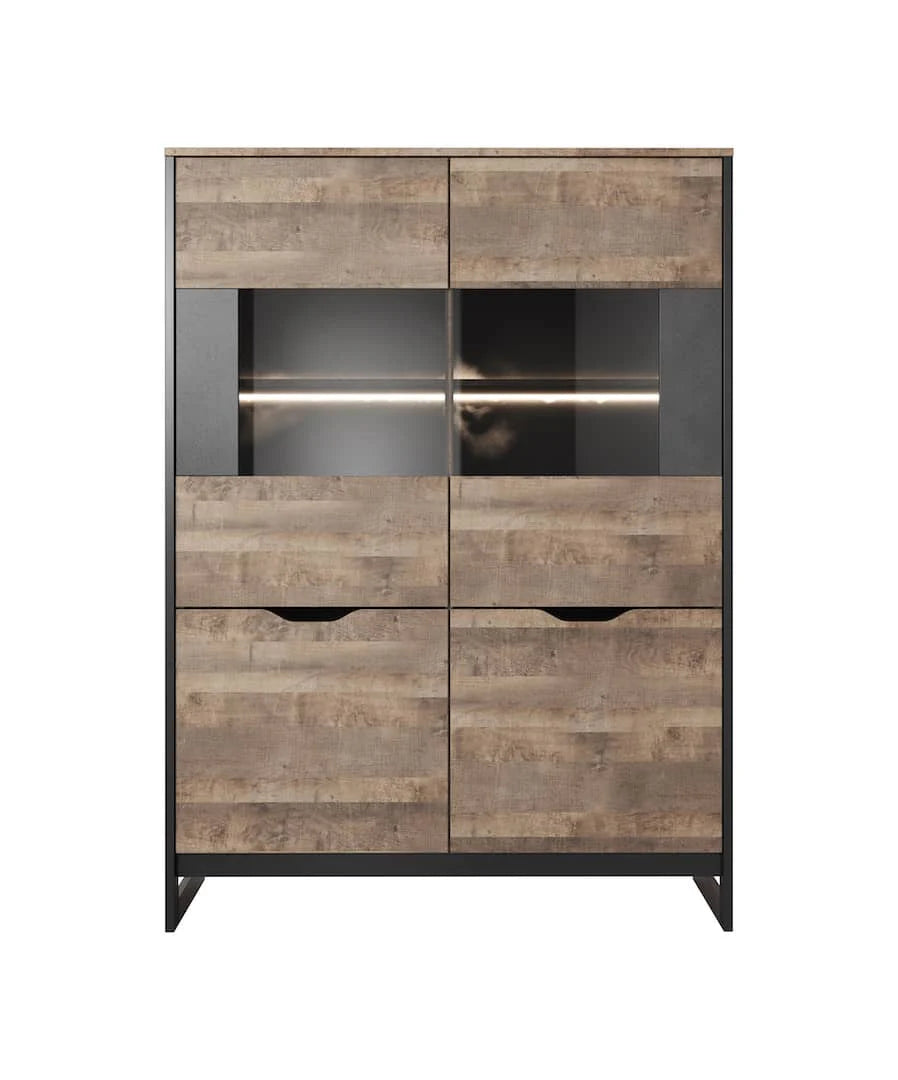 Arden Wooden Display Cabinet in Oak Grande & Matera