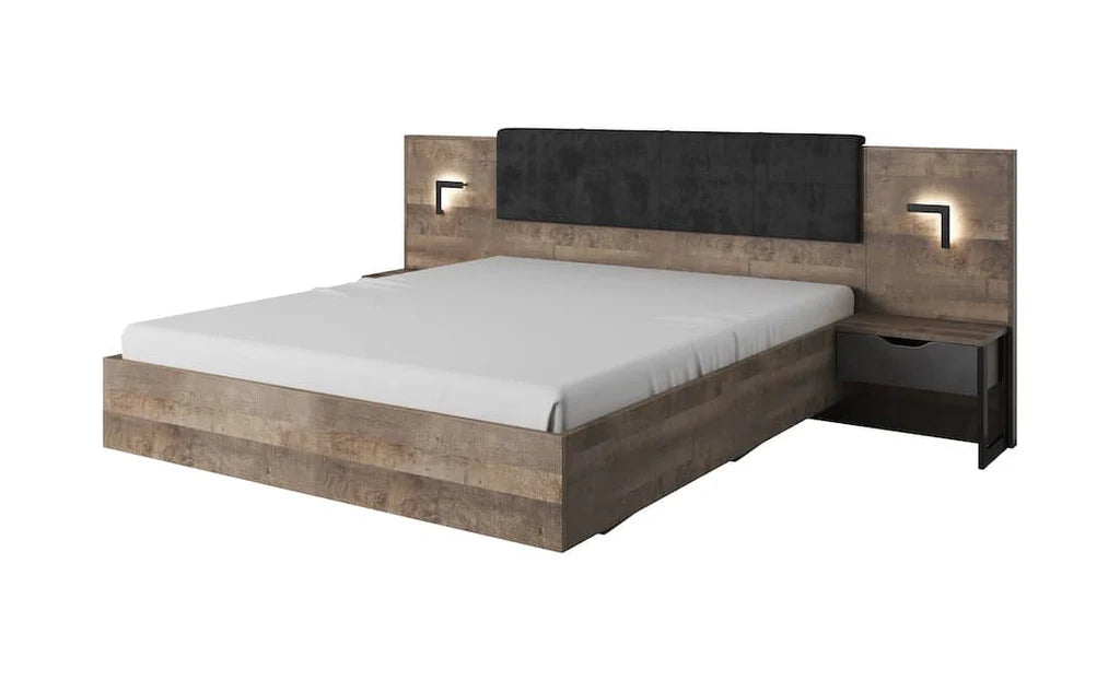 Arden Wooden King Size Bed in Grande Oak