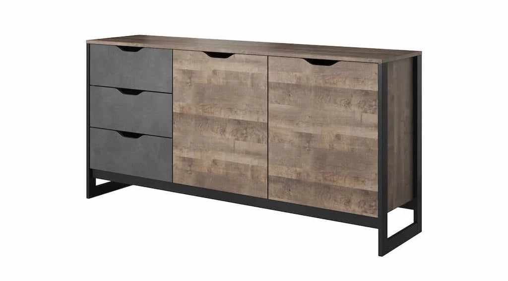 Arden Wooden Sideboard with 2 Doors and 3 Drawers in Oak Grande & Matera