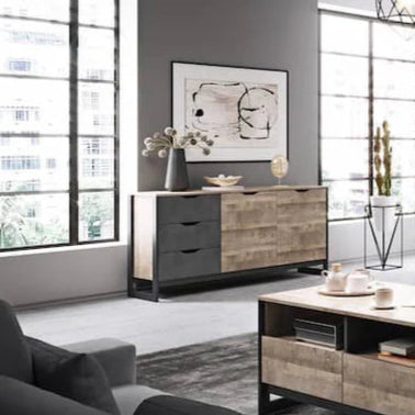 Arden Wooden Sideboard with 2 Doors and 3 Drawers in Oak Grande & Matera