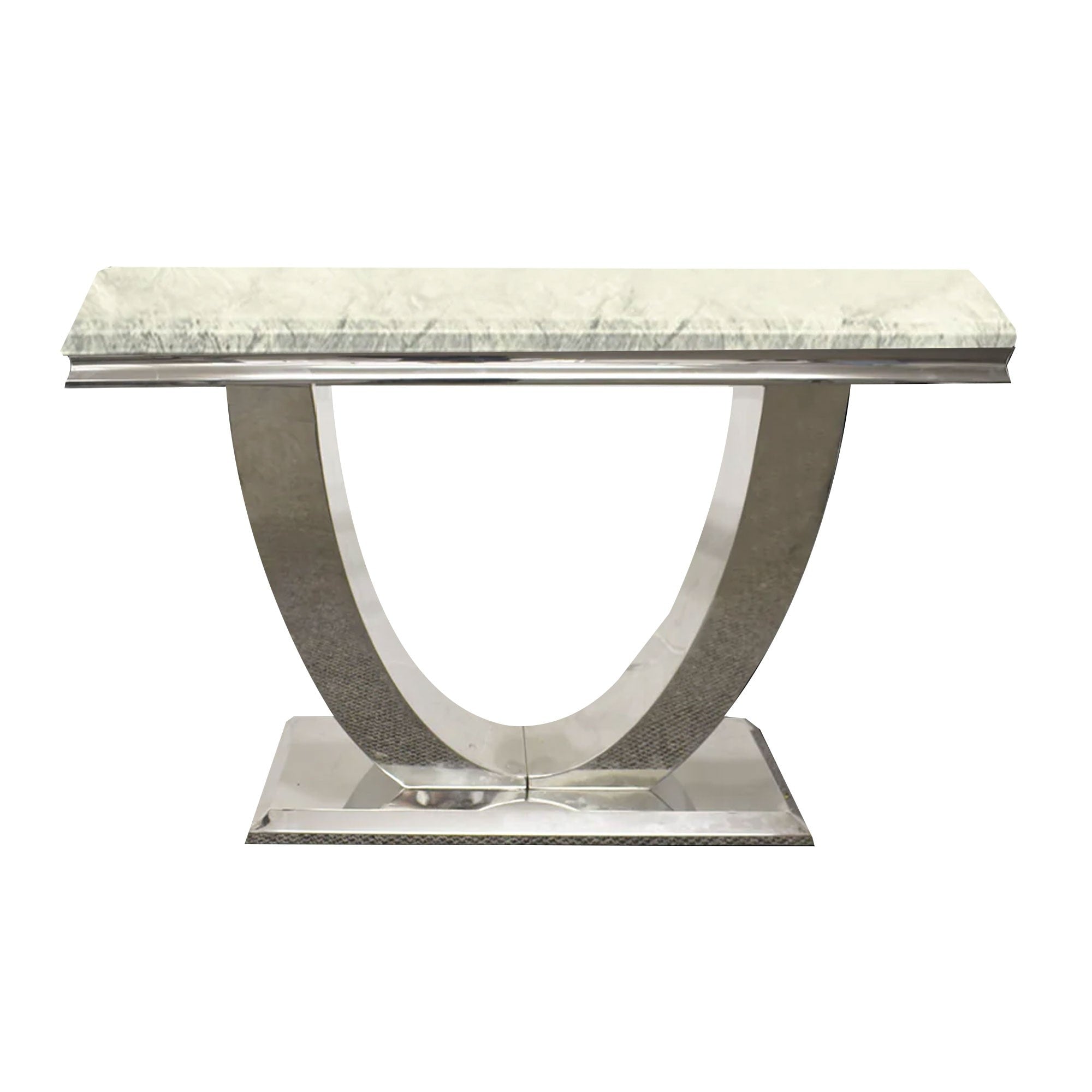 Arial Console Table in White Marble (Full Set) - 140CM