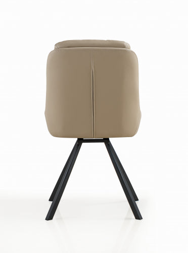 Arnhem Cream Faux Leather Dining Chairs In Pair