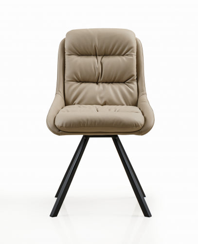 Arnhem Cream Faux Leather Dining Chairs In Pair