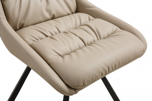 Arnhem Cream Faux Leather Dining Chairs In Pair