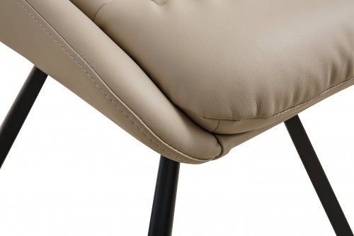 Arnhem Cream Faux Leather Dining Chairs In Pair